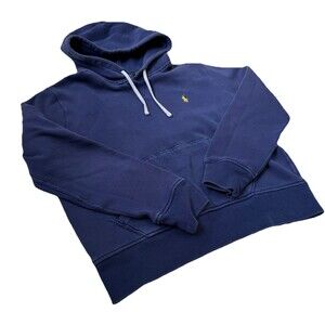 Ralph Lauren Polo Kids Large Hoodie Sweatshirt Blue Cotton Blend Long Sleeve